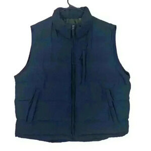 Vintage St Johns Bay Blue Color Mens Puffer Vest Sleeveless Coat Size XL Pockets